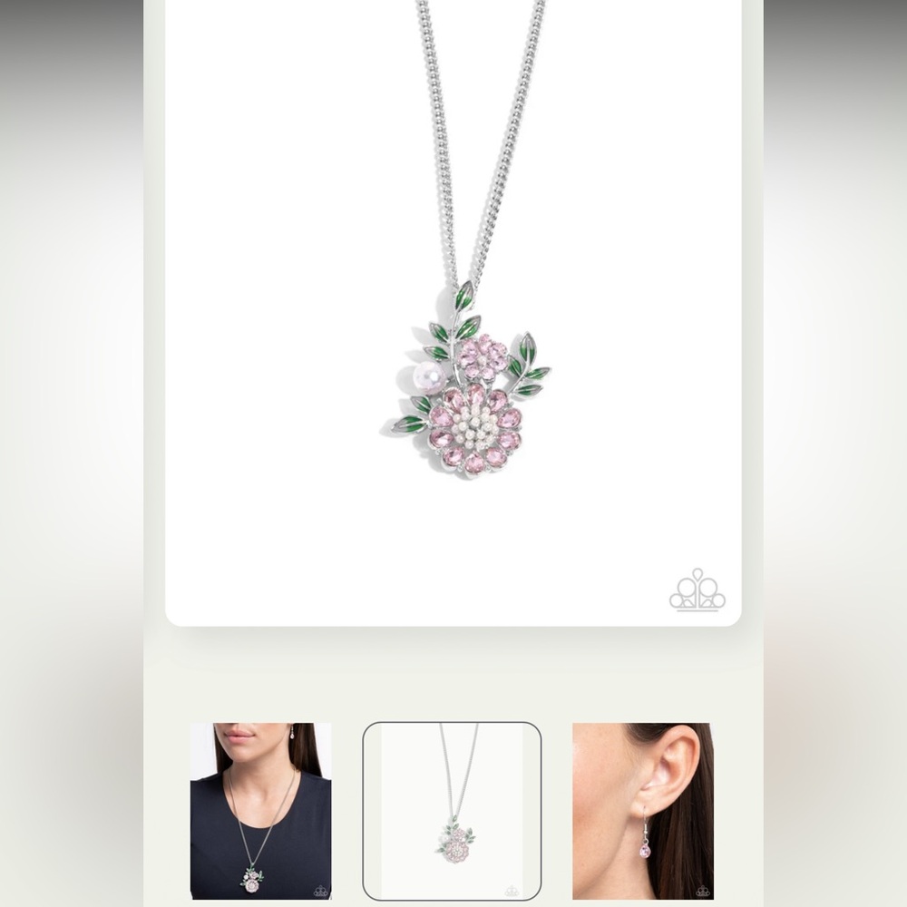 💖🌸💖 “BOTANICAL BUNCH” PINK NECKLACE WITH EARRINGS ~ PAPARAZZI❗️💖🌸💖 - Picture 5 of 6